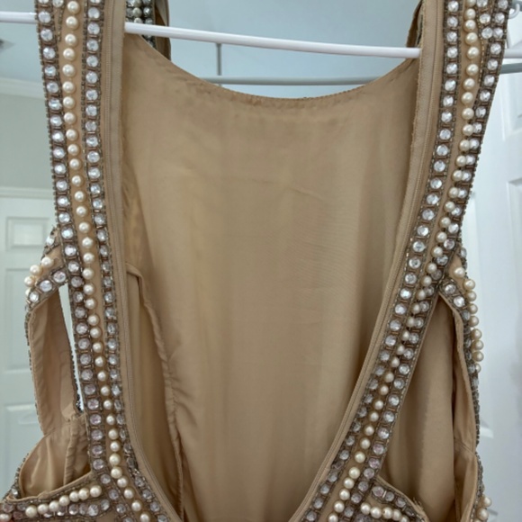 ASOS DESIGN embellished high neck maxi dress with fringe hem - Picture 2 of 11